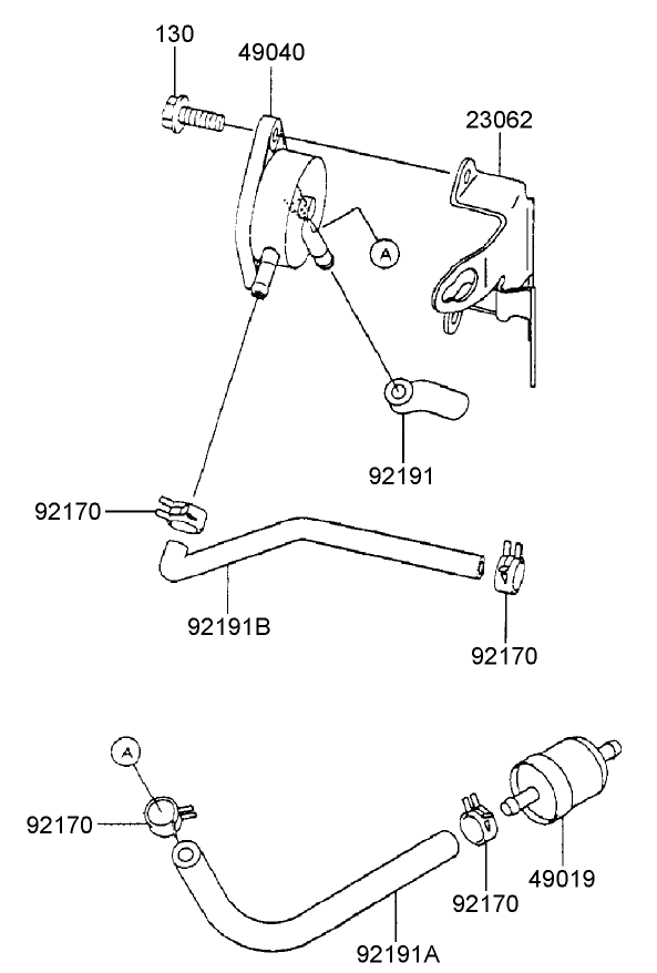 Fuel Tank/Fuel Valve Assembly Kawasaki FH500V-AS25