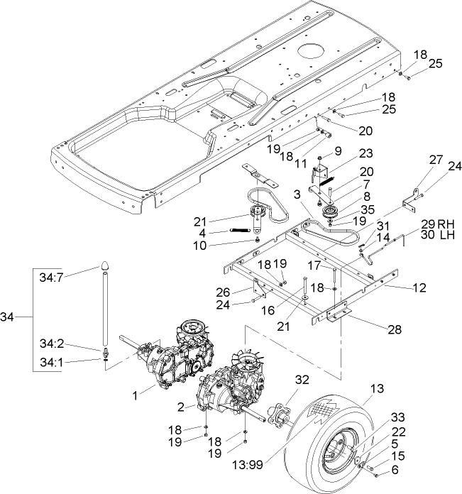 Hydro and Belt Drive Assembly
