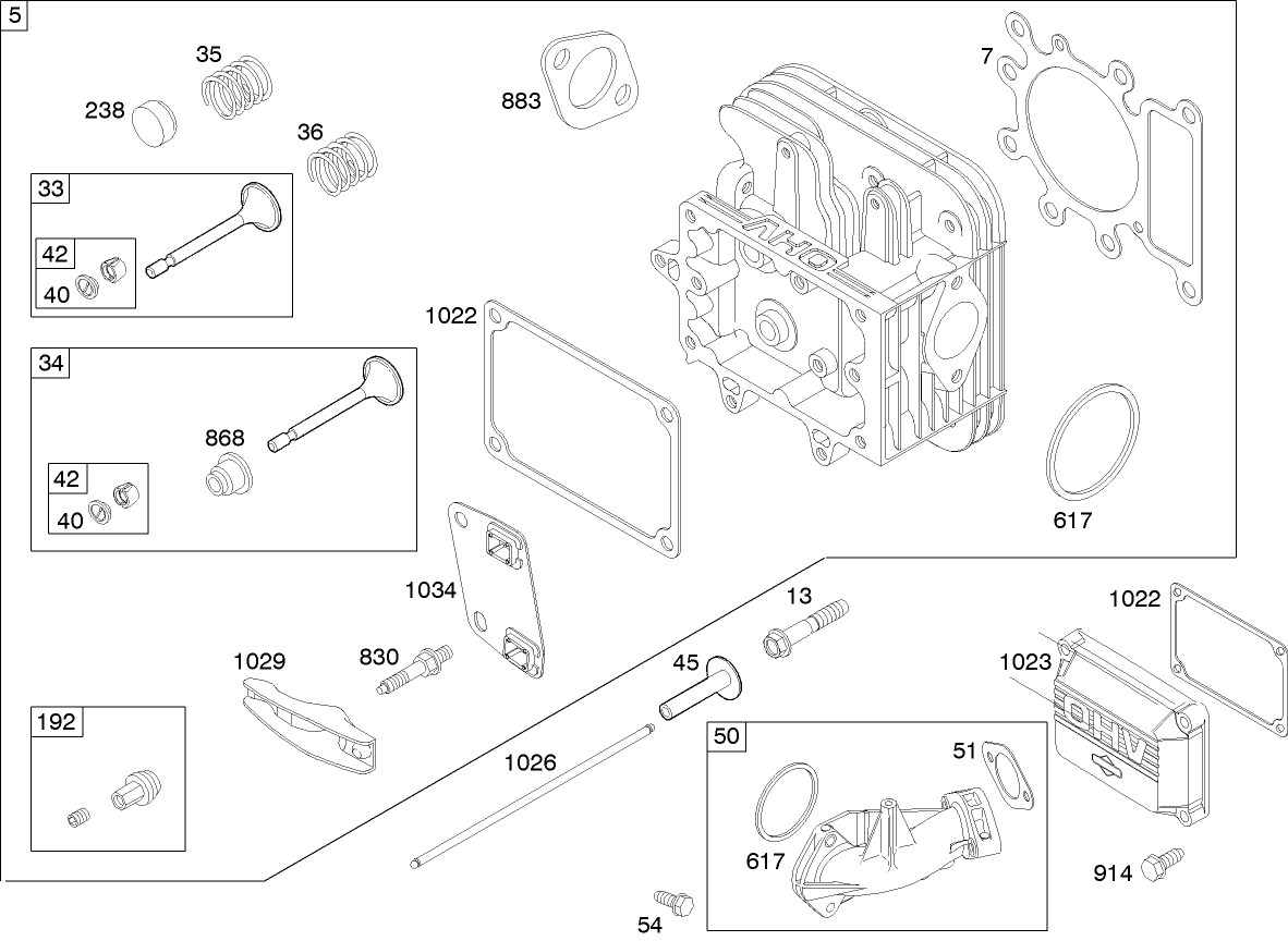 Cylinder Head Assembly Briggs and Stratton 31H777-0168-E1