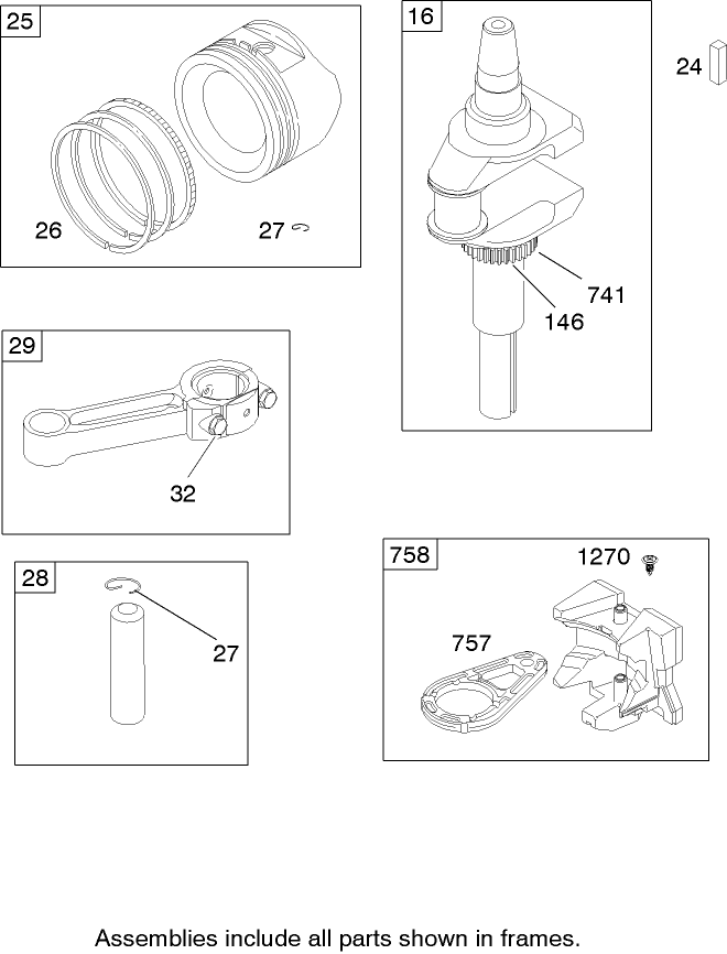Crankshaft Assembly Briggs and Stratton 31H777-0168-E1