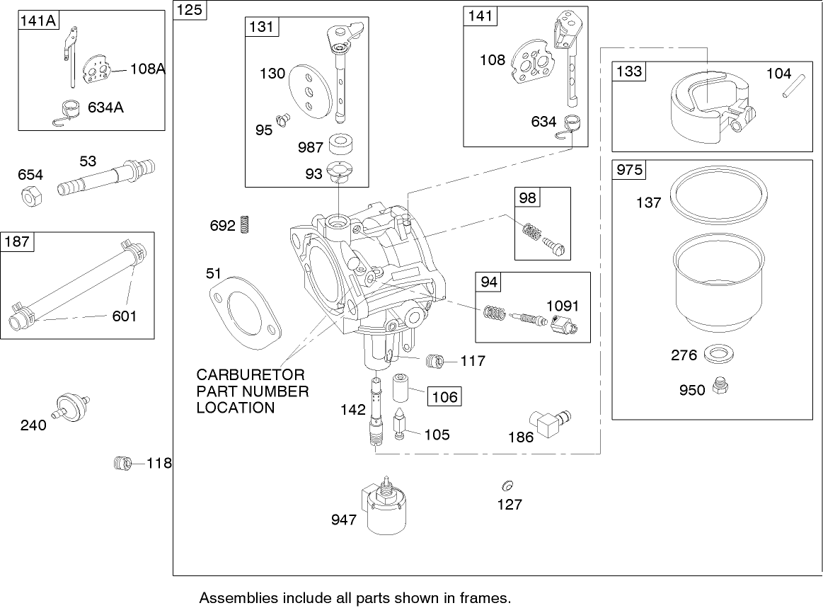 Carburetor Assembly Briggs and Stratton 31H777-0168-E1