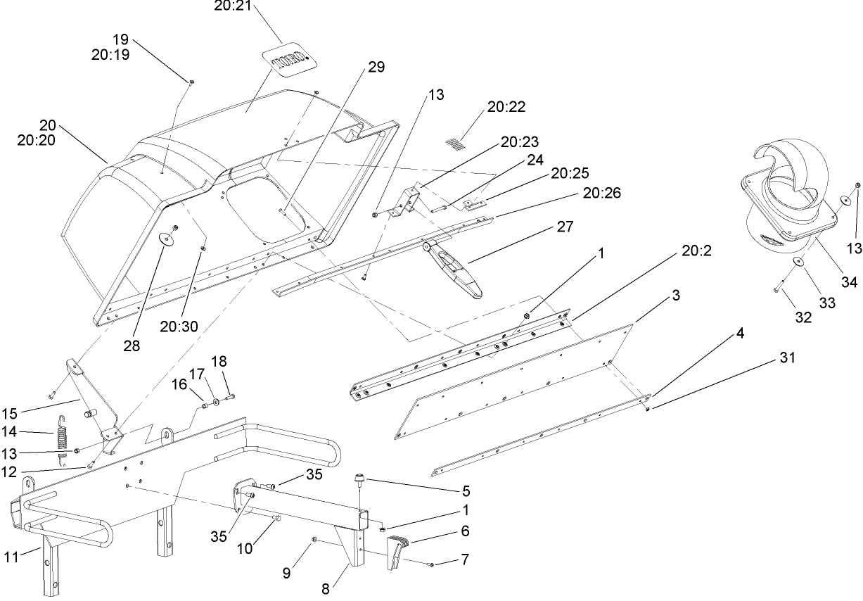 Bag Support and Hood Assembly