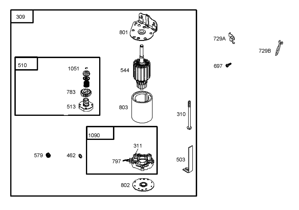 Starter Assembly  Briggs and Stratton 286H77-0165-E1