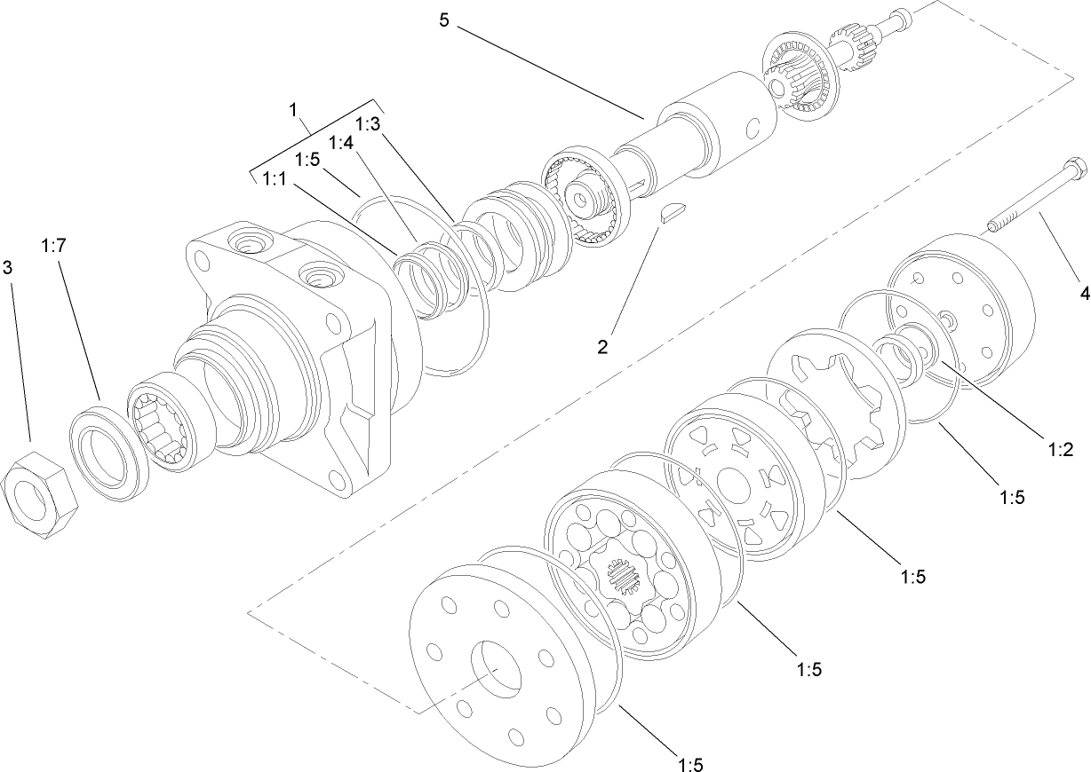 Hydraulic Wheel Motor Assembly No. 104-1171