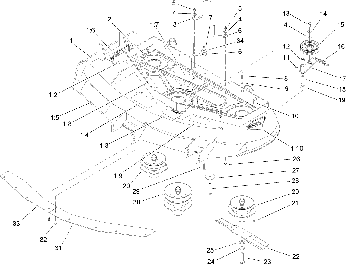 Spindle, Pulley and Belt Assembly