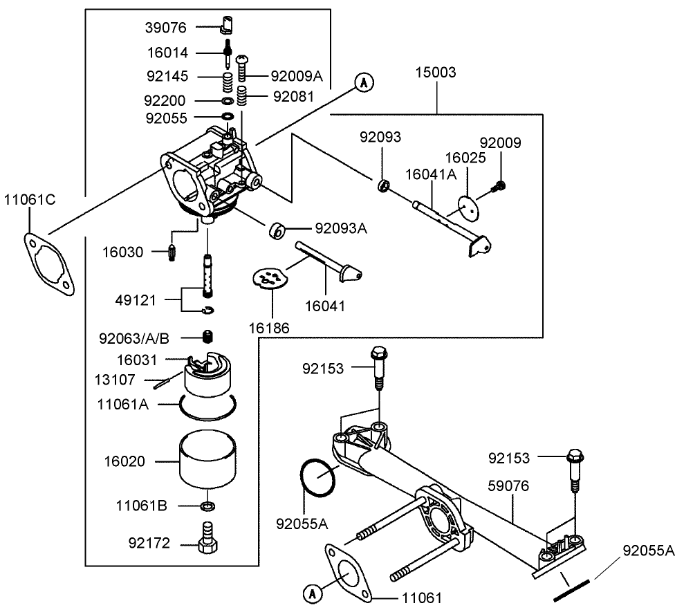 Carburetor Assembly Kawasaki FH430V-AS28