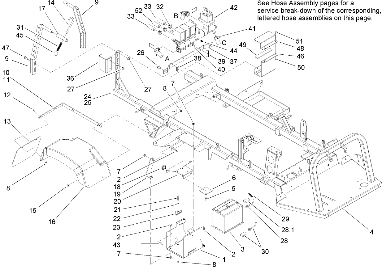 Rear Fender and Battery Mount Assembly