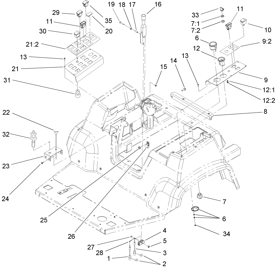 Parking Brake and Console Assembly