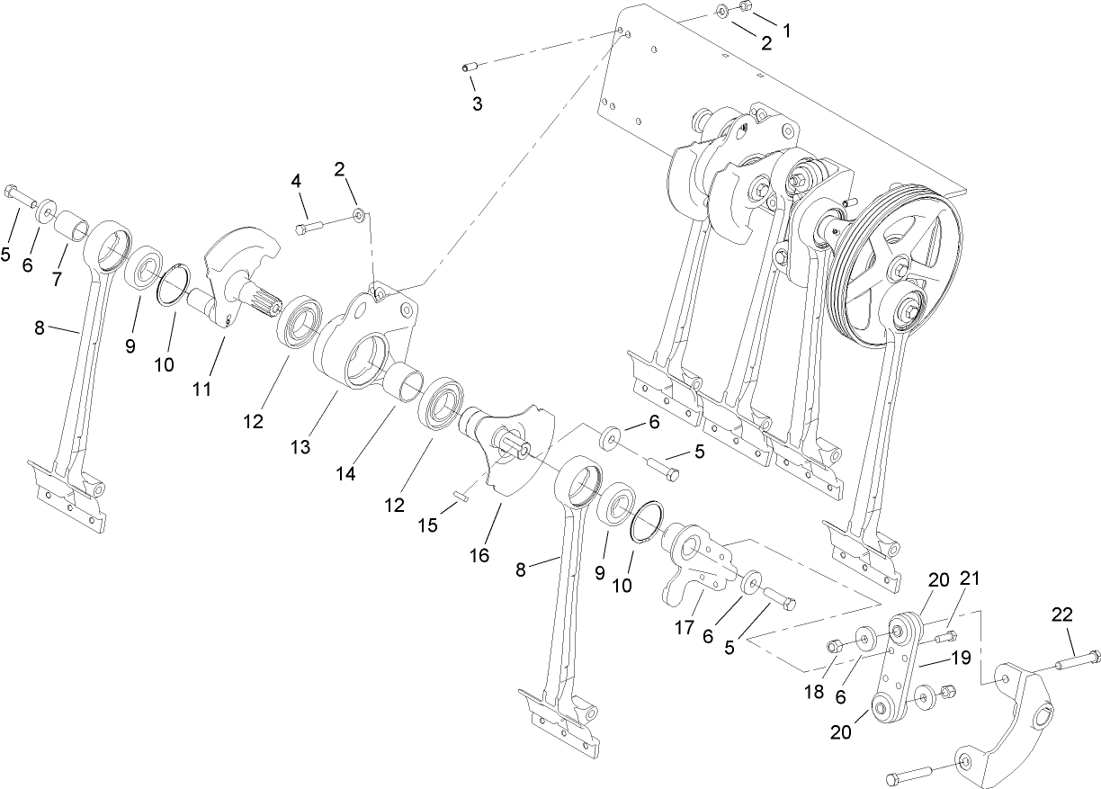 Coring Head Crank No. 5 and 6 Assembly