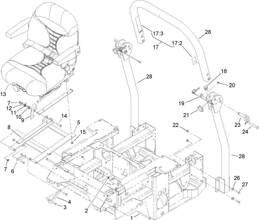 Seat and Roll-Over-Protection-System Assembly
