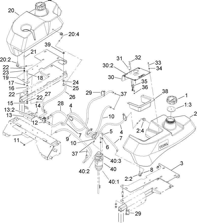 Tank and Fuel Line Assembly