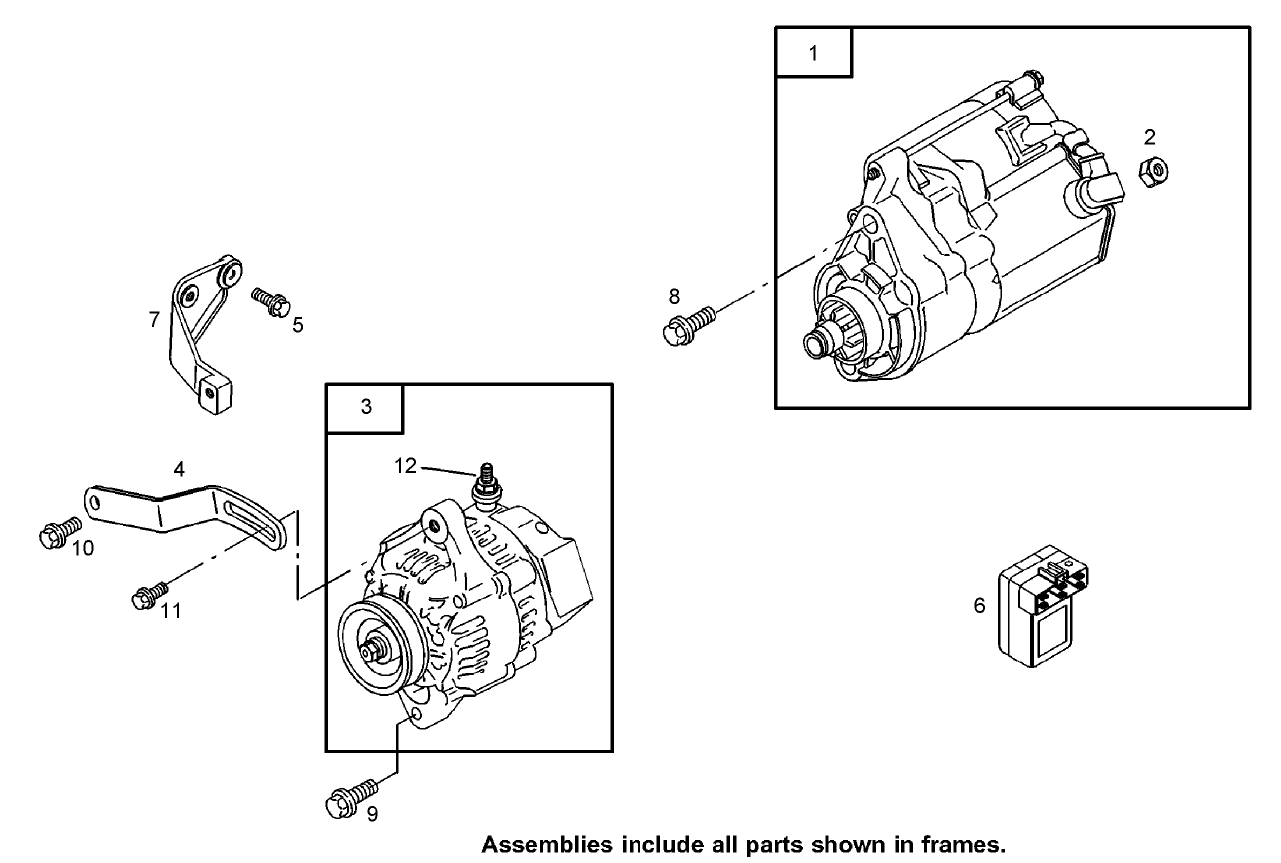 Starter Motor and Alternator Assembly
