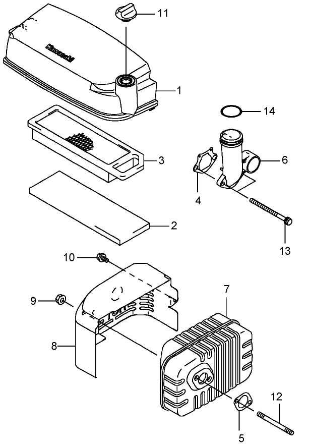 Air Filter and Muffler Assembly