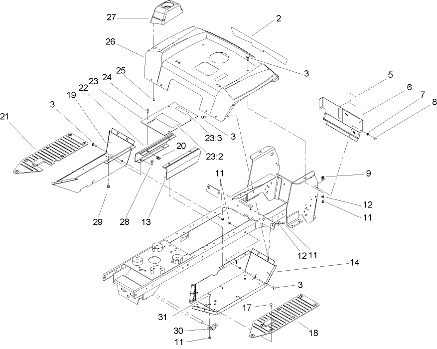 Fender and Footrest Assembly
