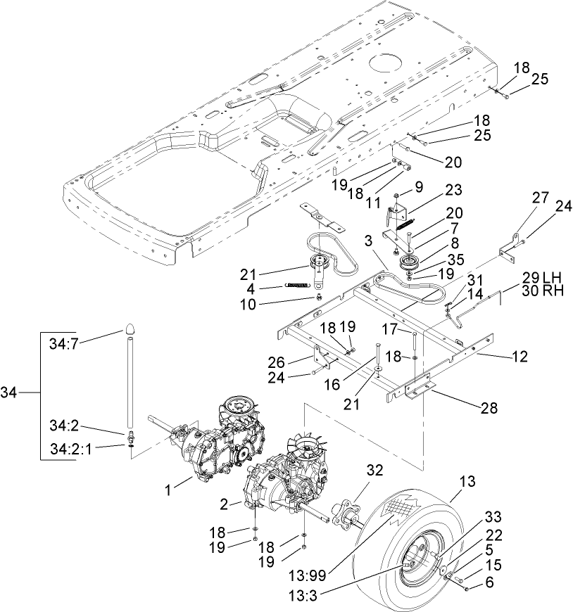 Hydro and Belt Drive Assembly