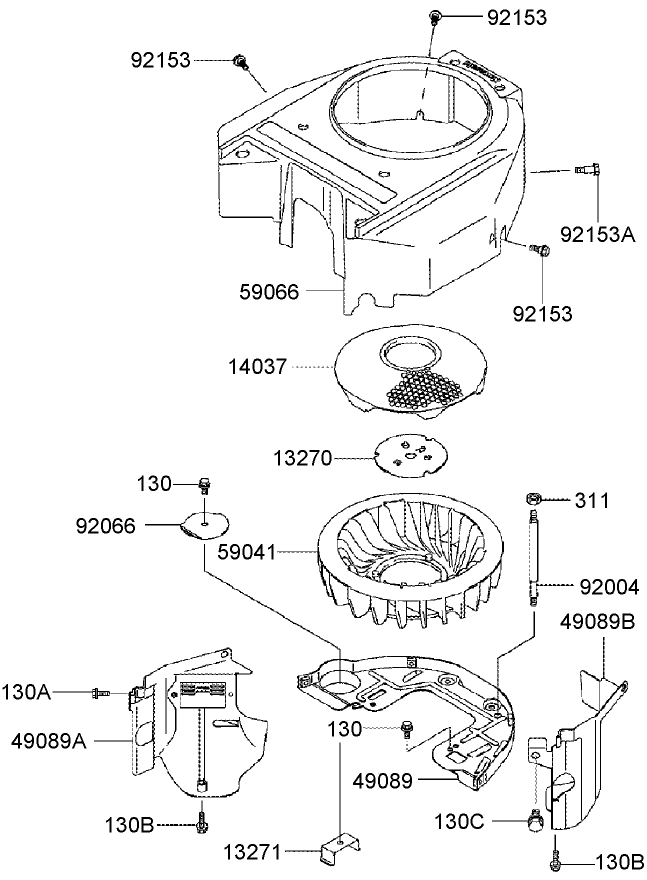 Cooling Equipment Assembly  Kawasaki FH541V-AS30