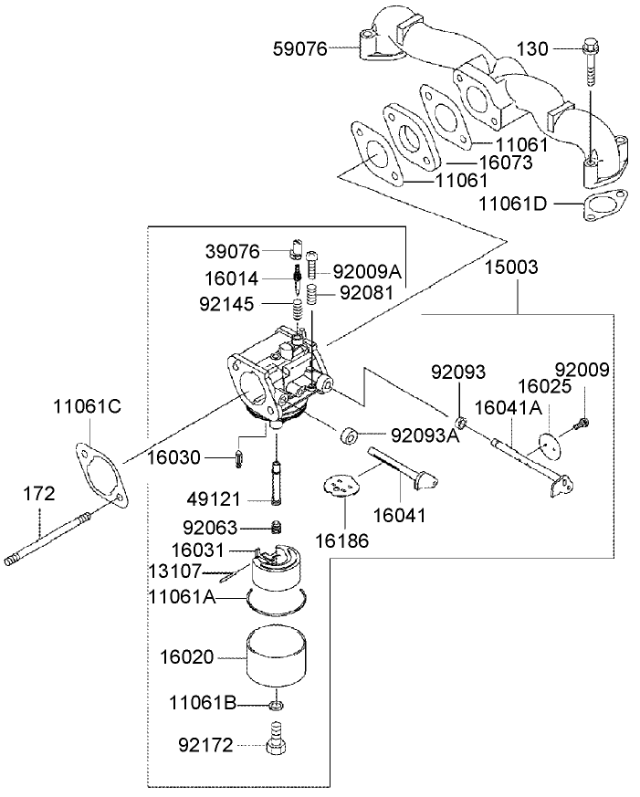 Carburetor Assembly  Kawasaki FH541V-AS30
