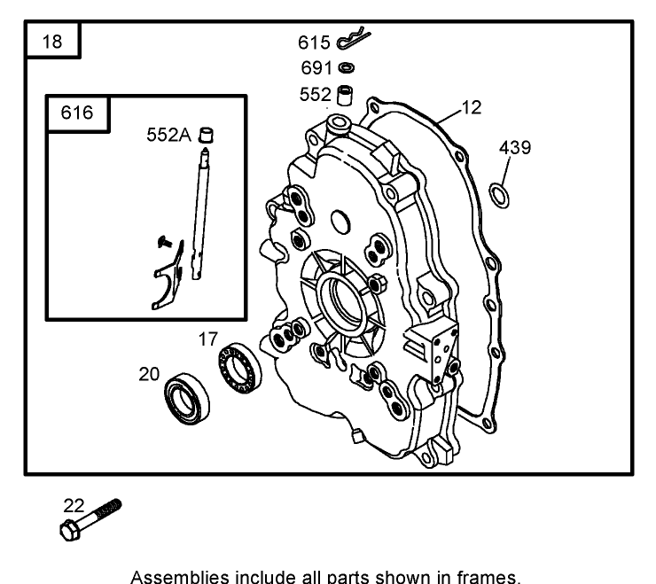 Crankcase Assembly  Briggs and Stratton 303440-1326-E1