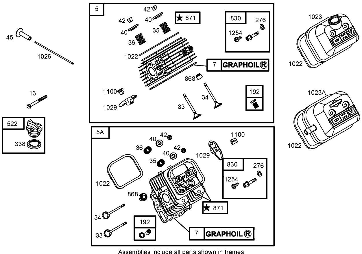 Cylinder Head Assembly  Briggs and Stratton 303440-1326-E1