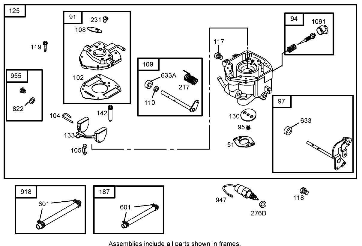 Carburetor Assembly  Briggs and Stratton 303440-1326-E1