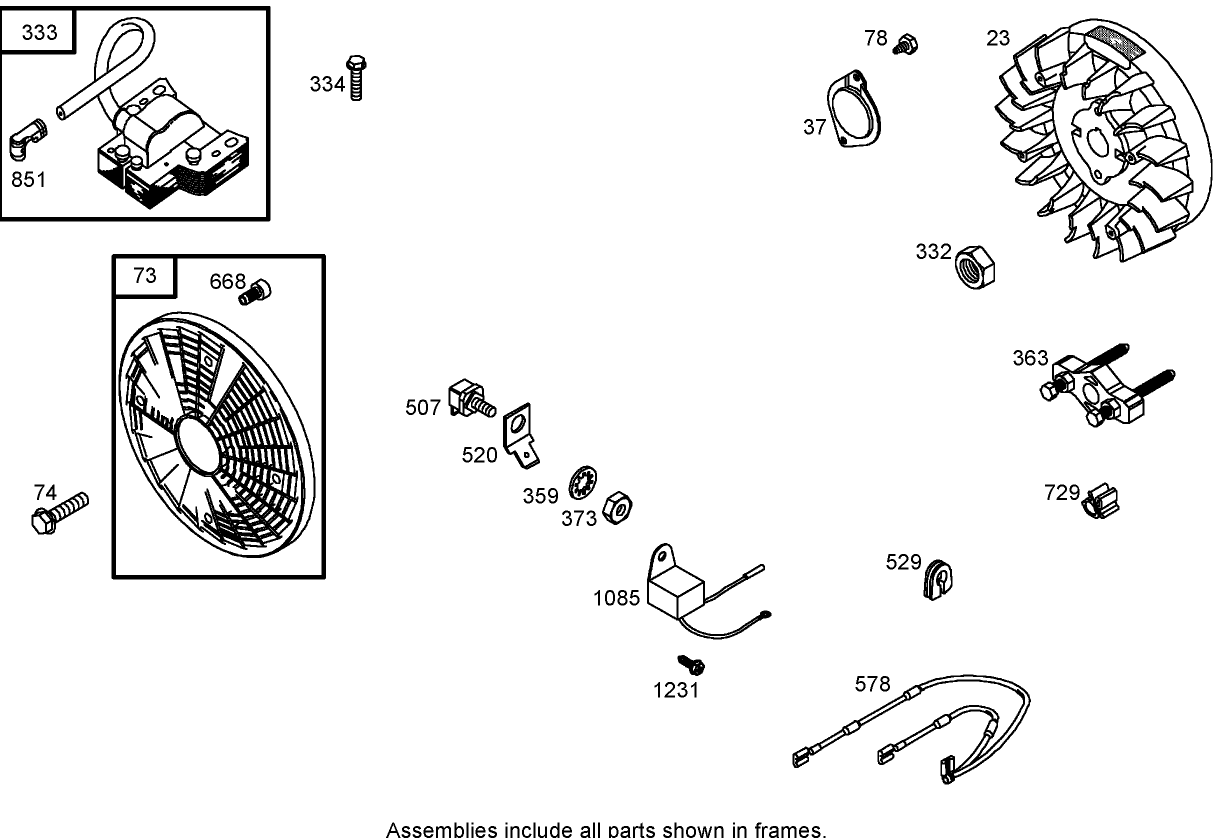 Flywheel Assembly  Briggs and Stratton 303440-1326-E1