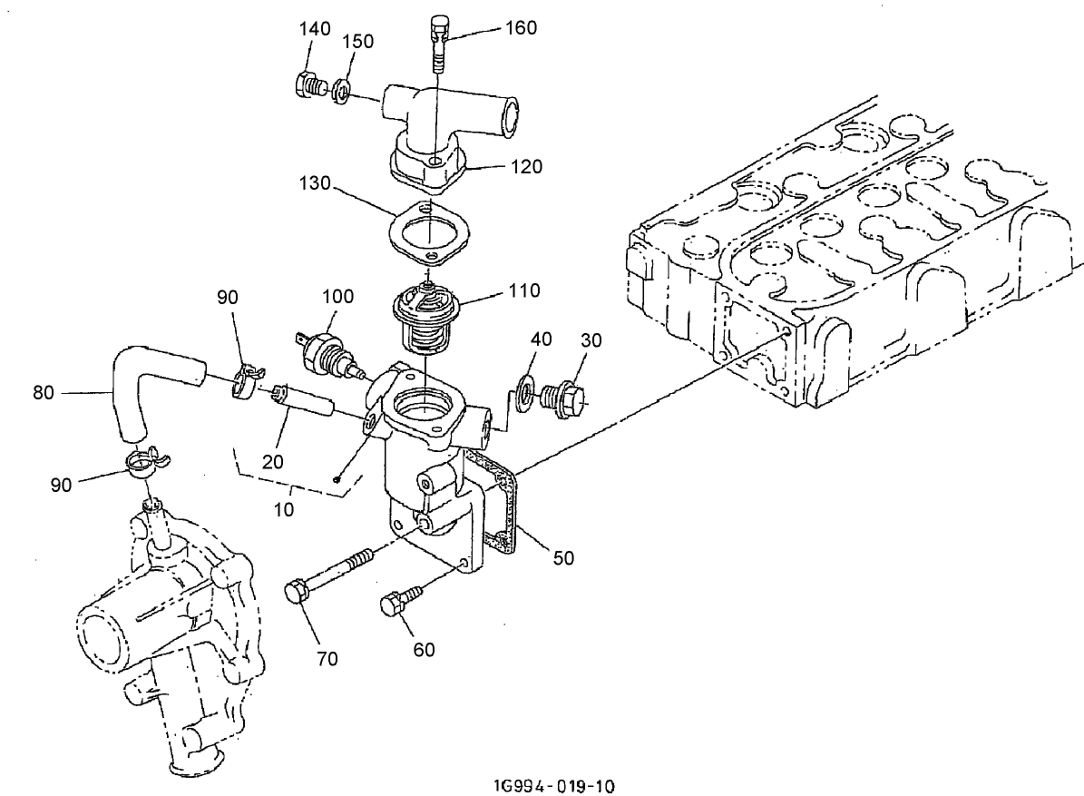 Water Flange and Thermostat Assembly