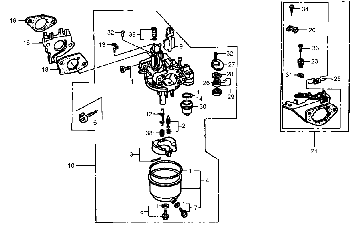 Carburetor Assembly  Honda GX390K1QNE2