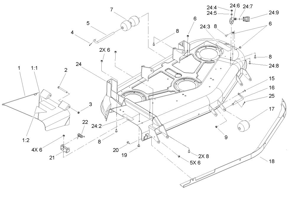 Deck, Roller and Baffle Assembly