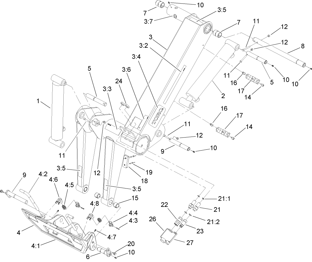 Loader Arm and Quick Attach Assembly
