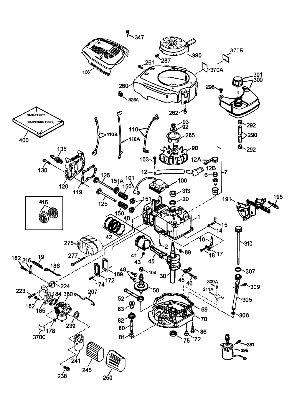 Engine Assembly No. 1 Tecumseh No. LEV120-362004A