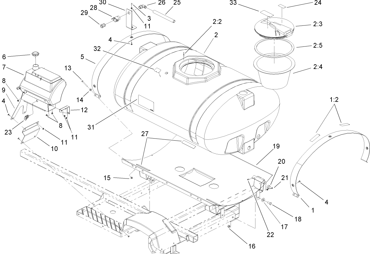 Fresh Water and Spray Tank Assembly