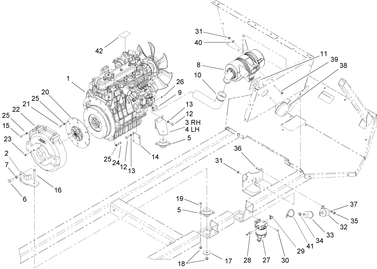 Engine and Air Cleaner Assembly