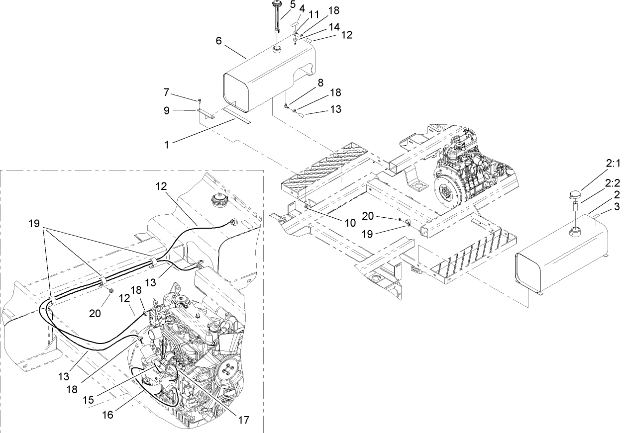Fuel and Hydraulic Tank Assembly