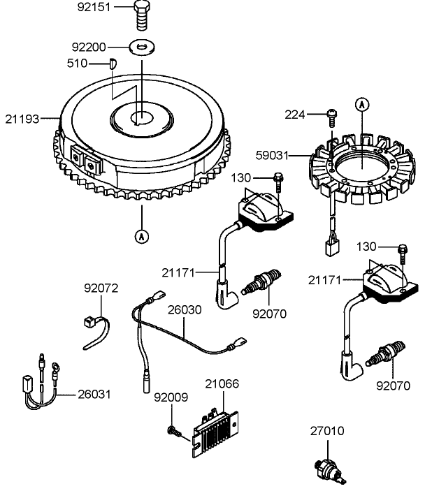 Electric Equipment Assembly   Kawasaki FH580V-BS06