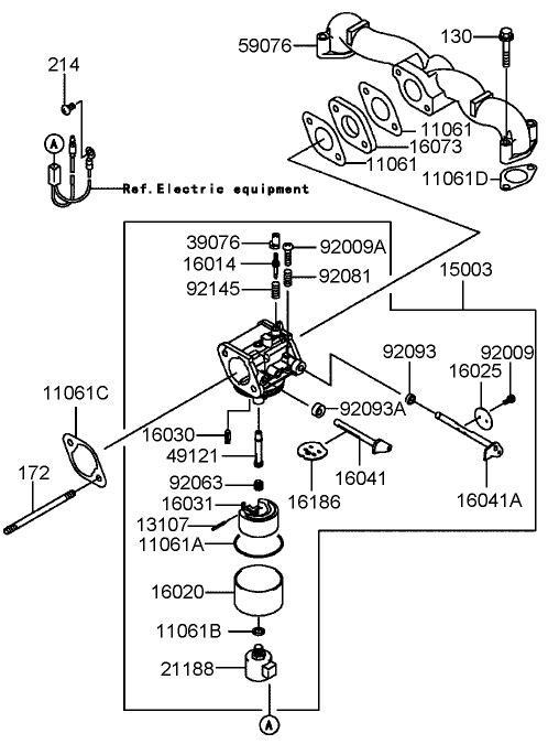 Carburetor Assembly  Kawasaki FH580V-AS14