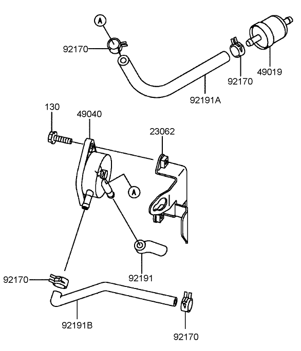 Fuel Tank and Valve Assembly  Kawasaki FH580V-AS14
