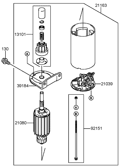 Starter Assembly  Kawasaki FH580V-AS14