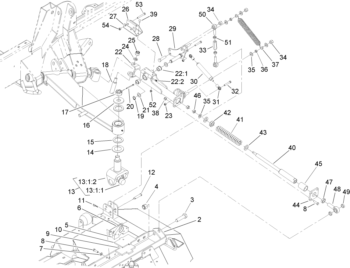 Side Deck Lift Arm and Damper Assembly