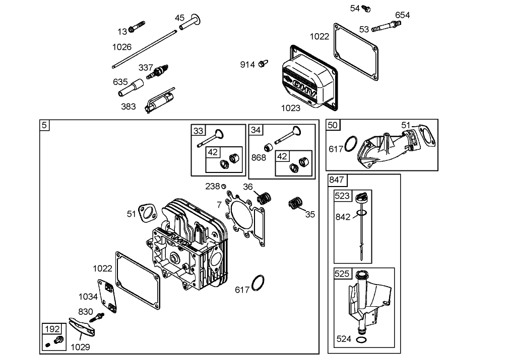 Cylinder Head Assembly  Briggs and Stratton 282H79-23502