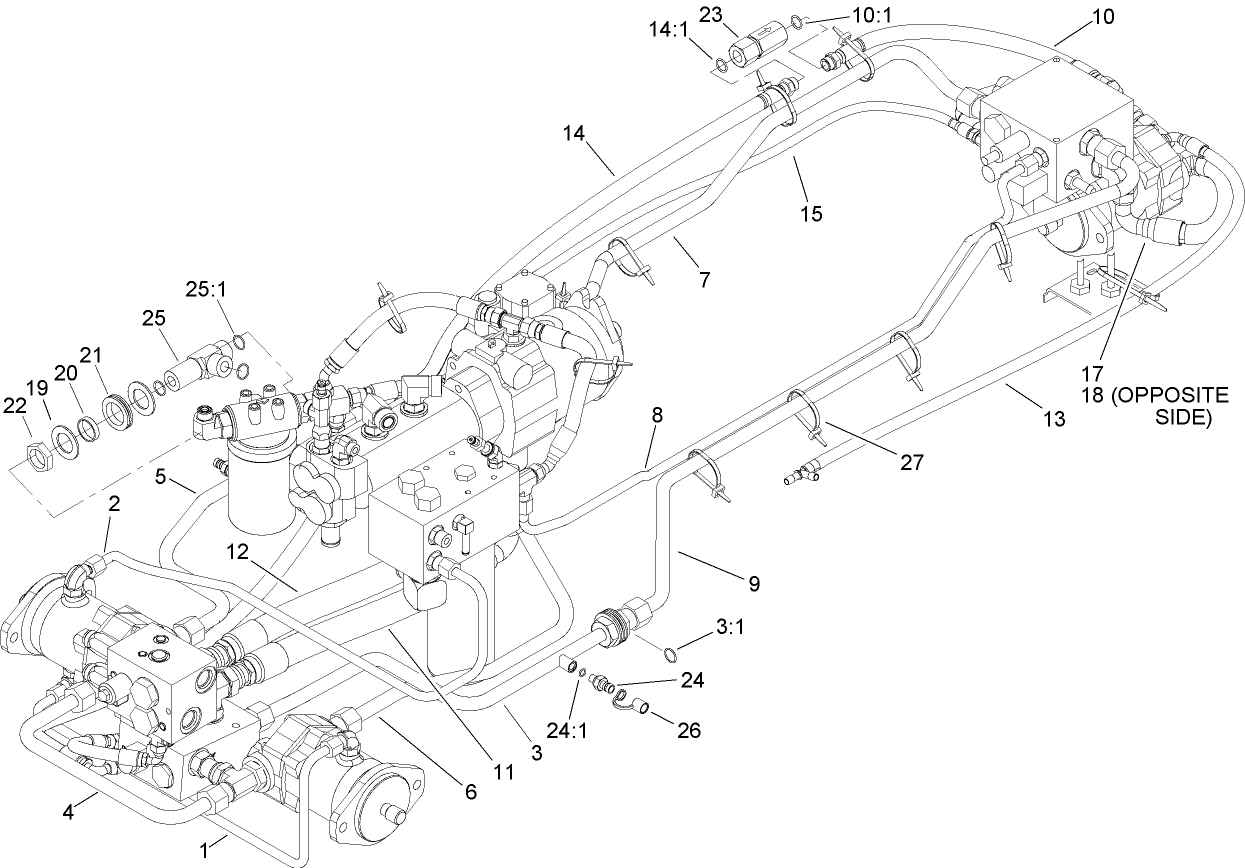 Traction Hydraulic Plumbing Assembly