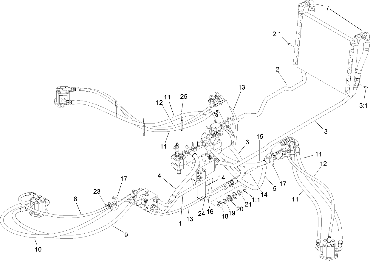 Power-Take-Off Hydraulic Plumbing Assembly