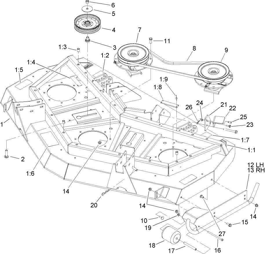 Front Deck, Idler and Skid Assembly
