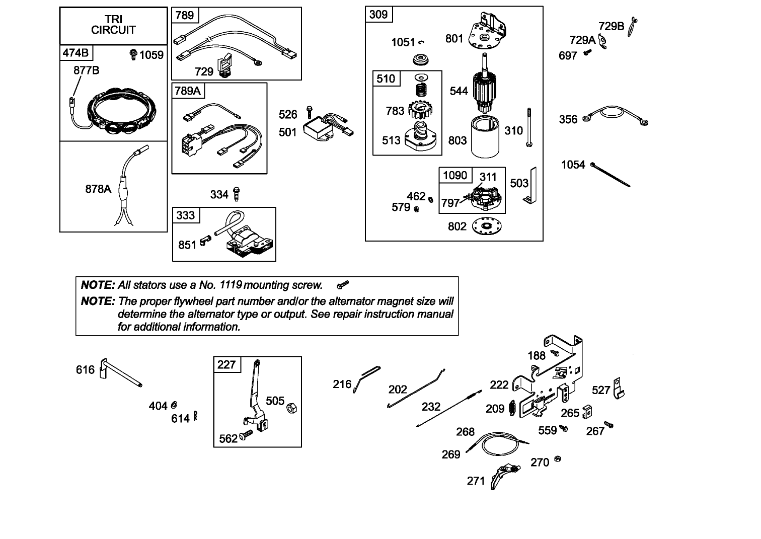 Starter and Electrical Assembly  Briggs and Stratton 282H79-23502
