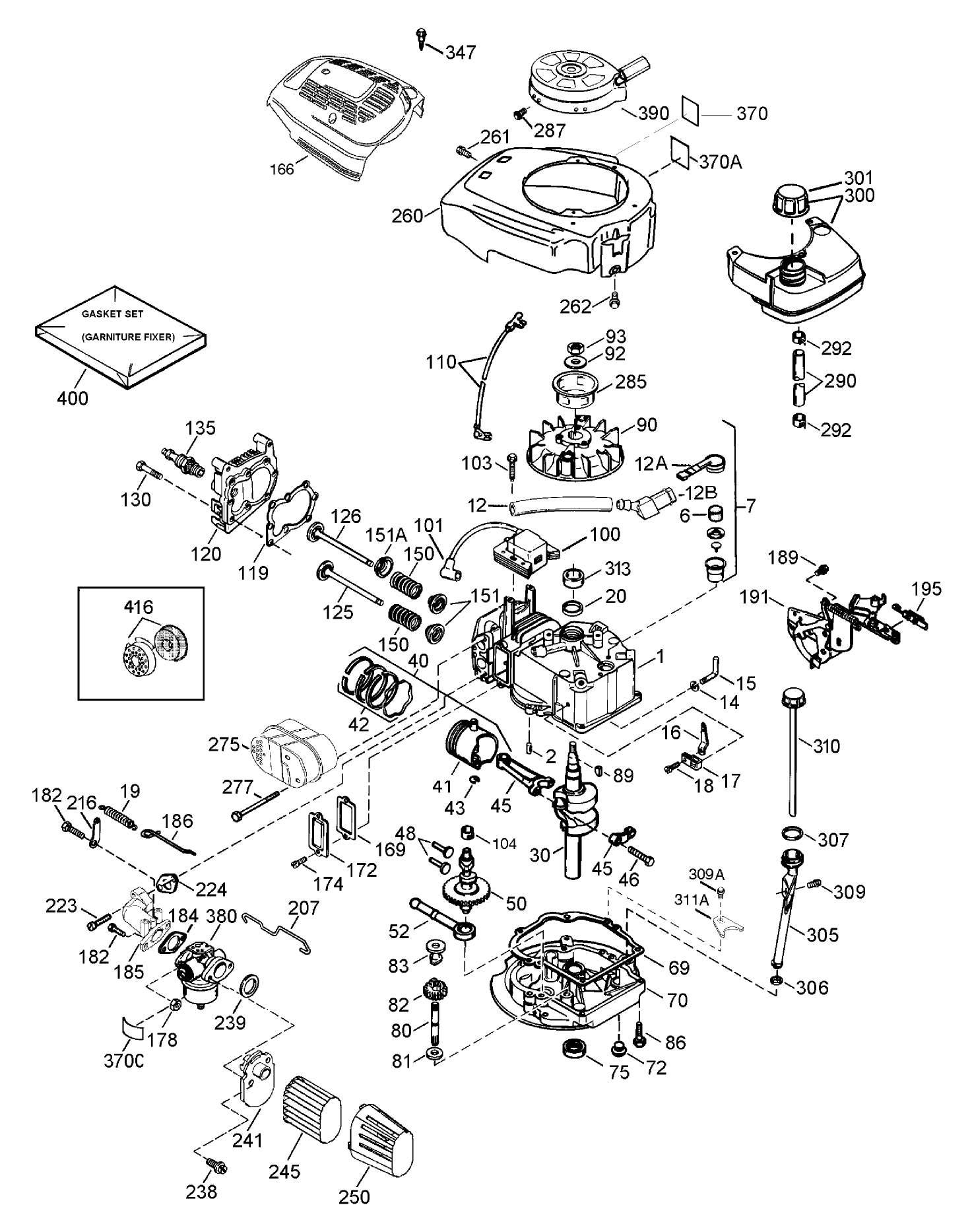 Engine Assembly  Tecumseh Lv195ea-362003B
