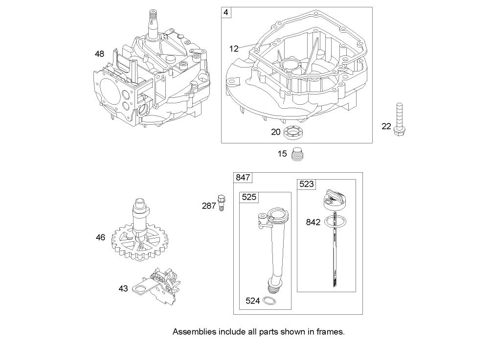 Crankcase Assembly  Briggs and Stratton 122K05-0171-E1
