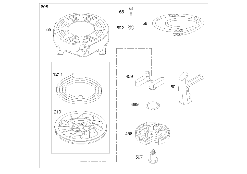 Starter Assembly  Briggs and Stratton 122K05-0171-E1