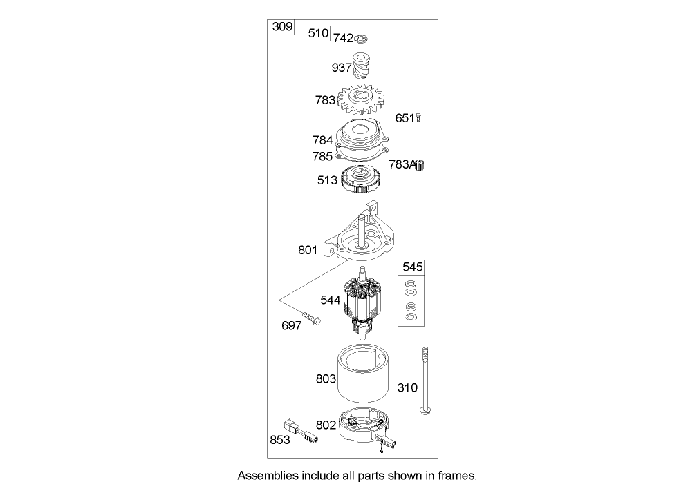 Starter Assembly  Briggs and Stratton 122K05-0171-E1