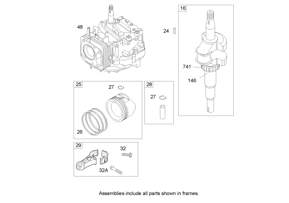 Crankshaft Assembly  Briggs and Stratton 122607-0116-E1