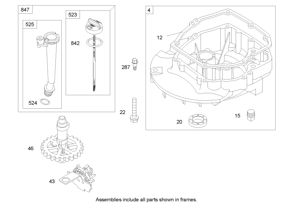 Crankcase Assembly  Briggs and Stratton 122607-0116-E1
