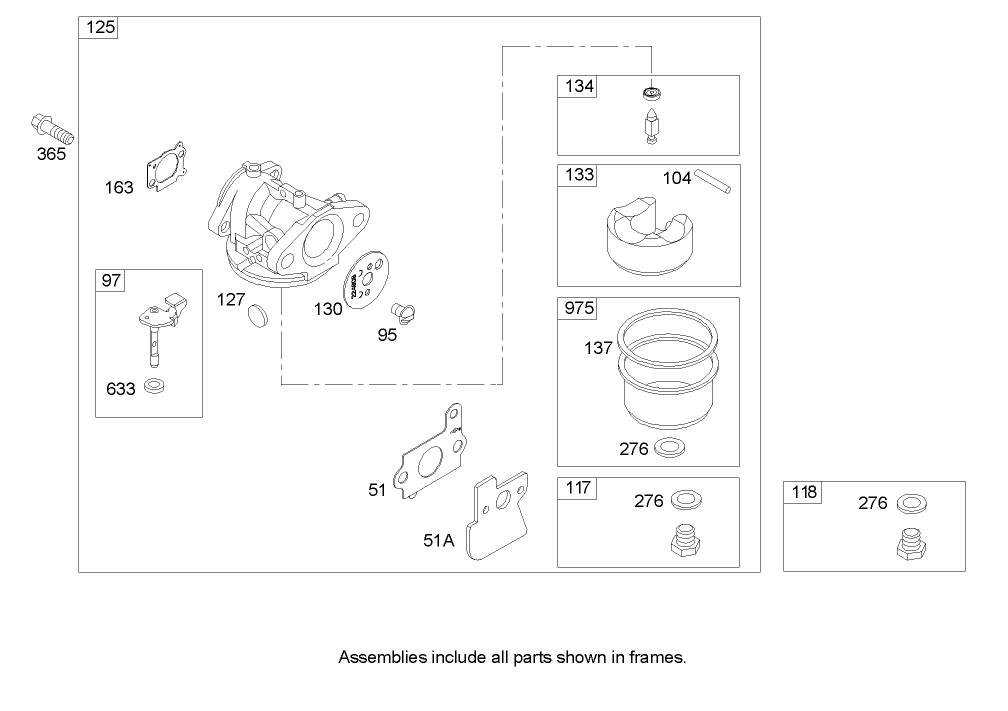 Carburetor Assembly  Briggs and Stratton 122607-0116-E1
